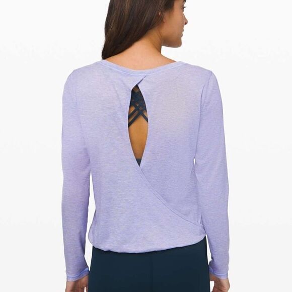 lululemon athletica Tops - Lululemon Wild Twist Long Sleeve Shirt Heather Lavender Dusk Purple